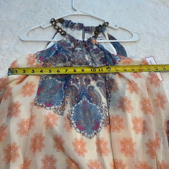 Bisou Bisou Women’s Michelle Bohbot Tank Scarf Slip Dress Chain Link Neck Sz 10 - Picture 12 of 12